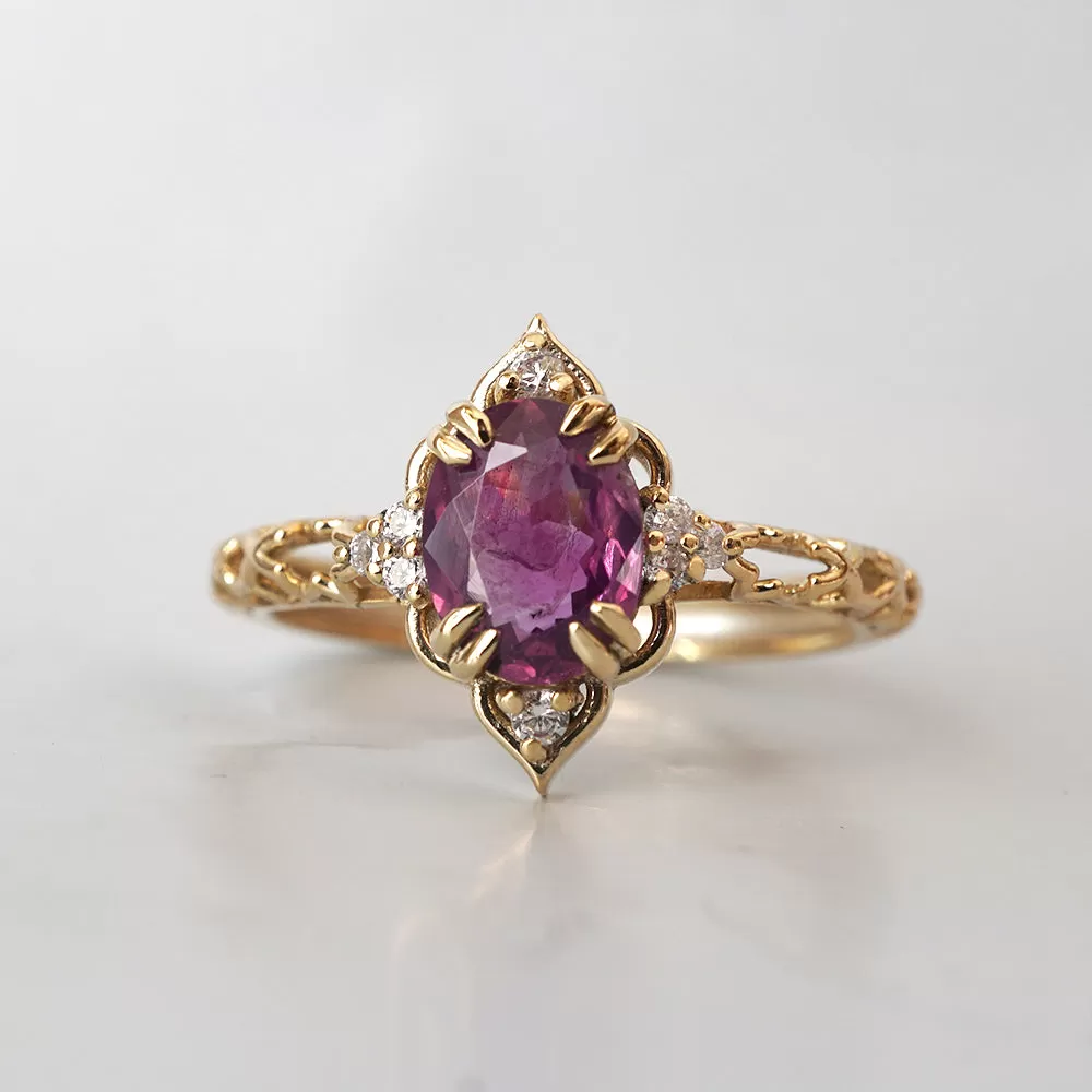 Cairo Starry Night Purple Sapphire Ring in 14K and 18K Gold