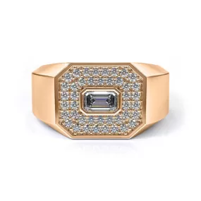 Chorost & Co. Private Collection 14K Rose Gold 0.75ct Diamond Men's Emerald Cut Ring