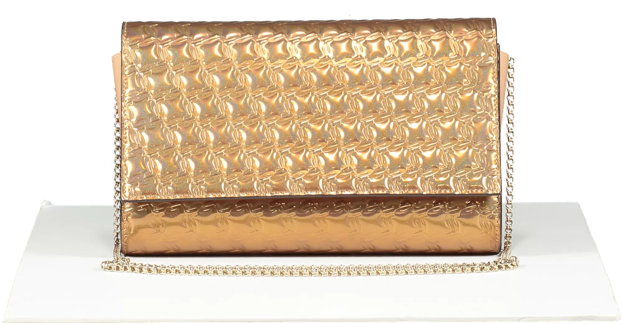 Christian Louboutin Metallic Copper Imprinted Crossbody / Clutch Bag