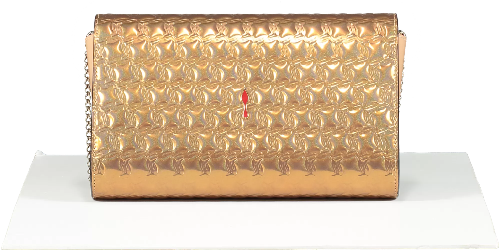 Christian Louboutin Metallic Copper Imprinted Crossbody / Clutch Bag