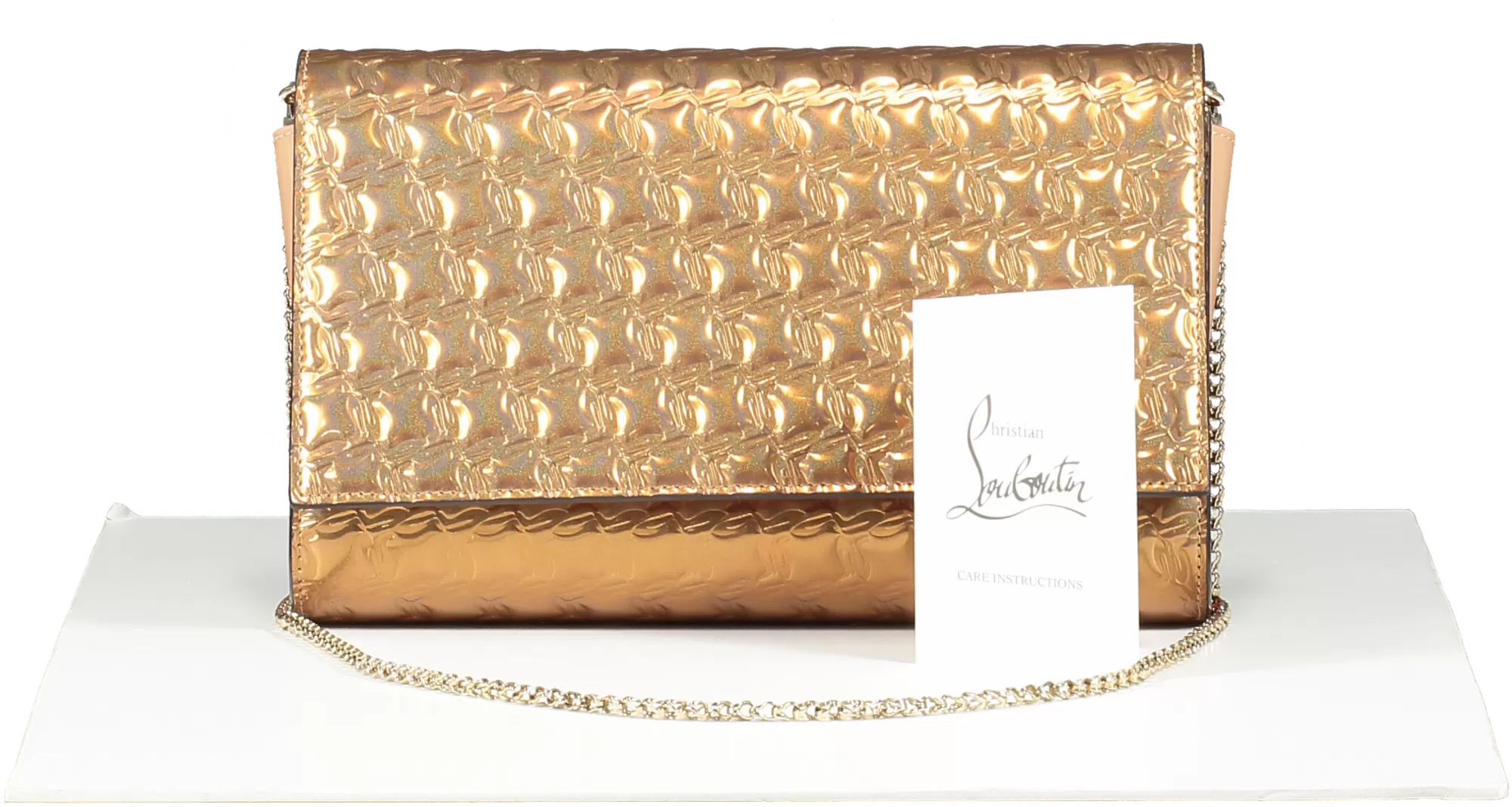 Christian Louboutin Metallic Copper Imprinted Crossbody / Clutch Bag