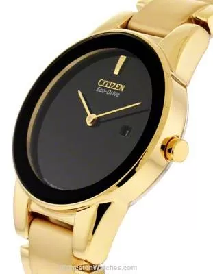 Citizen Eco-Drive Ladies Axiom - Gold-Tone IP Bracelet & Case - Black Dial