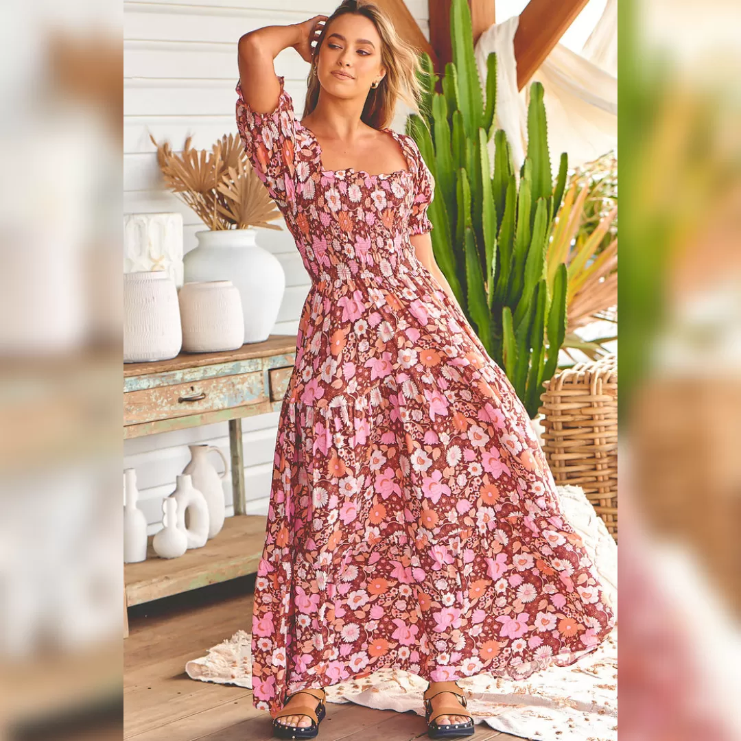 Claudette Maxi Dress Pixie print