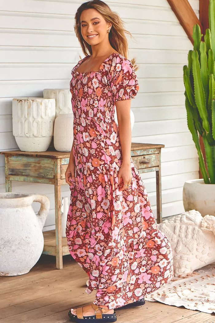 Claudette Maxi Dress Pixie print