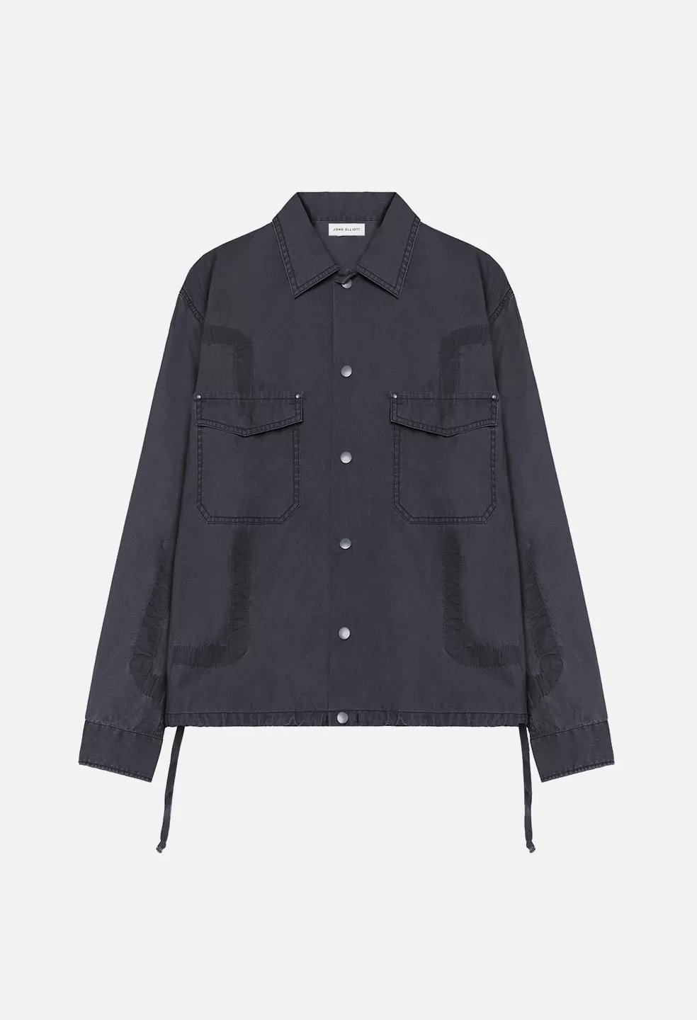 Cotton Poplin Frame II Snap Overshirt / Black