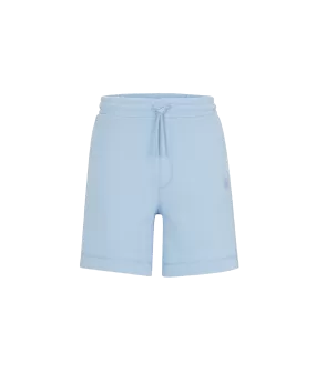 Cotton-terry Regular-fit Shorts With Logo Badge - Blue