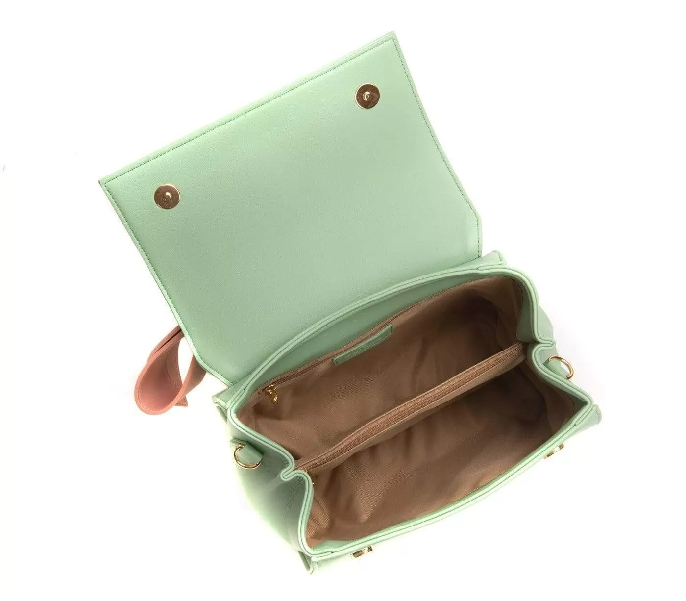 Cottontail Vegan Leather Handbag | Mint & Light Pink