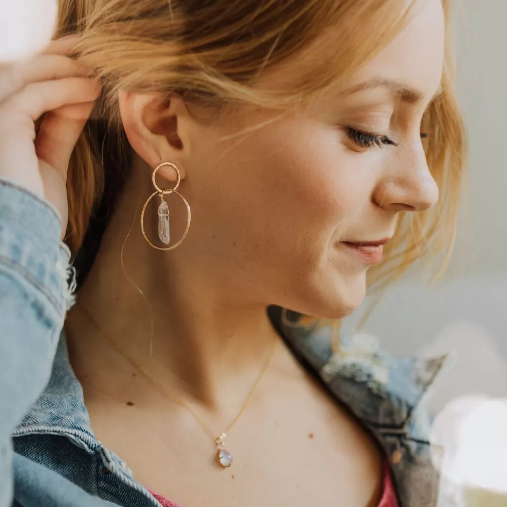 Crystal Goddess Hoops