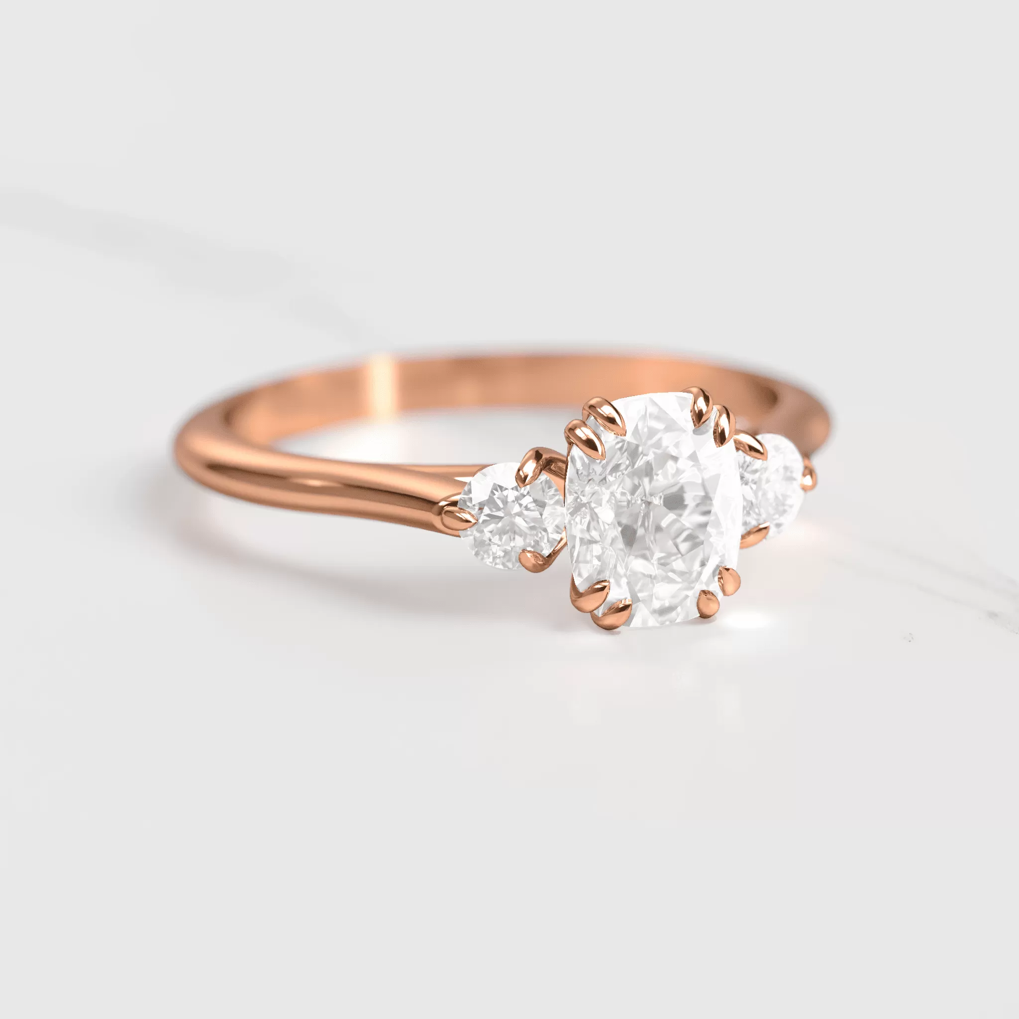 Cushion Diamond Ring With Accent Stones