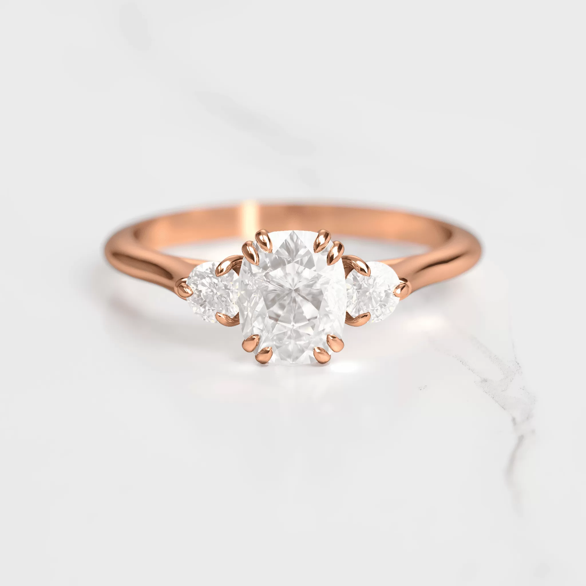 Cushion Diamond Ring With Accent Stones