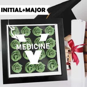 Custom Initial&Major Graduation Cover Flower Shadow Box Display Personalized Graduation Gift Decorations