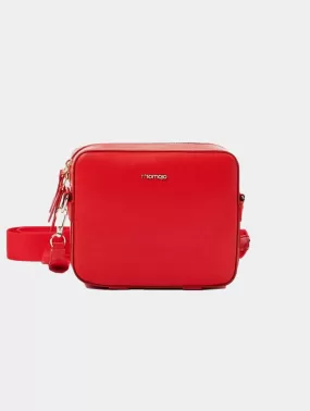 Dalila Apple Leather Vegan Crossbody Bag | Red