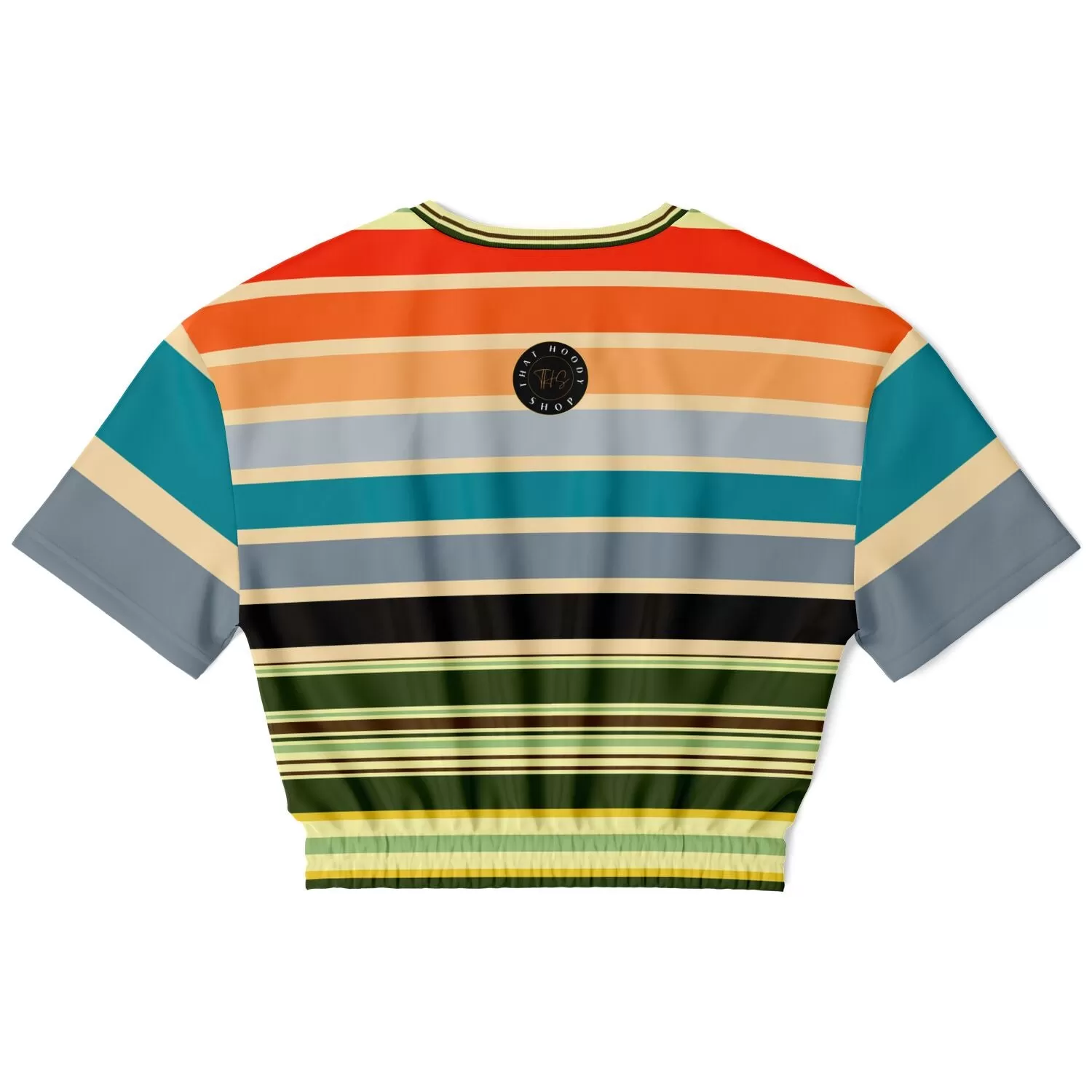 Dance Steps Rainbow Short Sleeve Cropped Eco-Poly Sweater