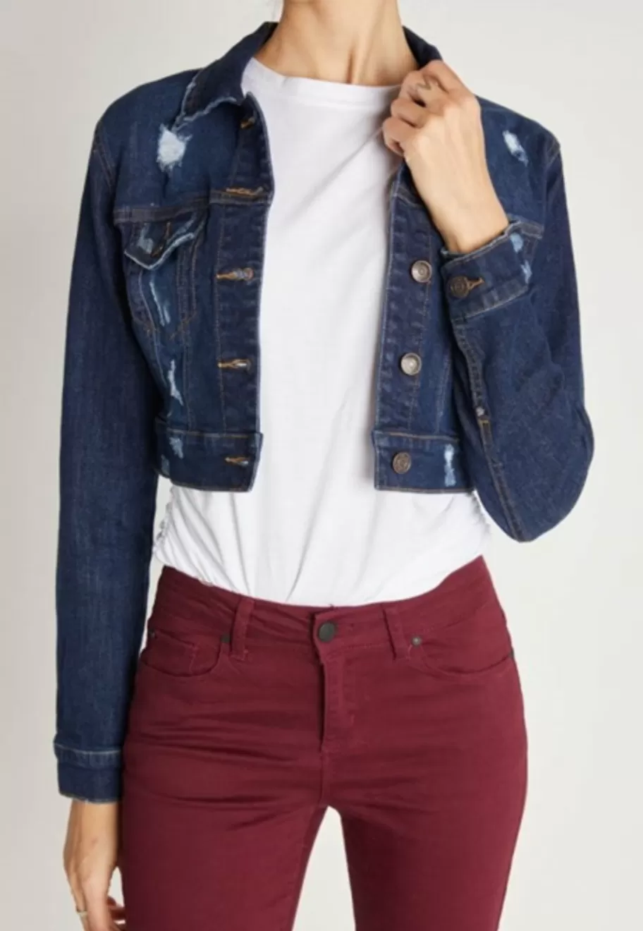 Dark Denim Crop Jacket