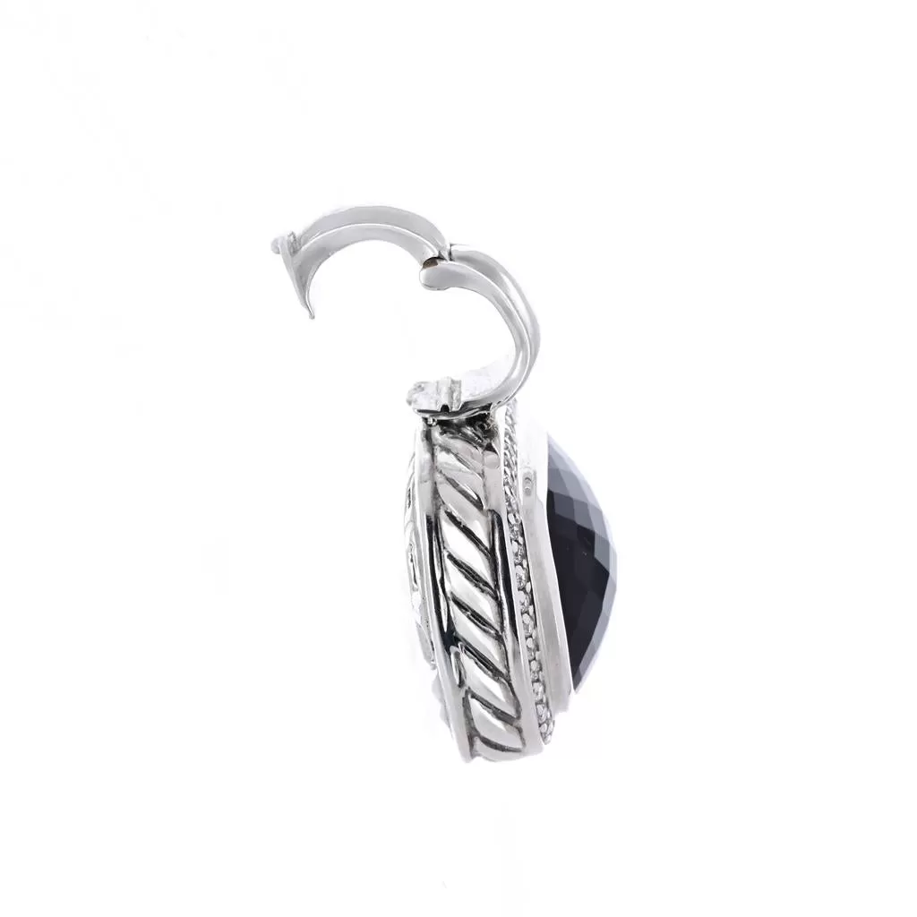 David Yurman Onyx   Diamond Albion Pendant - 925 Sterling SIlver