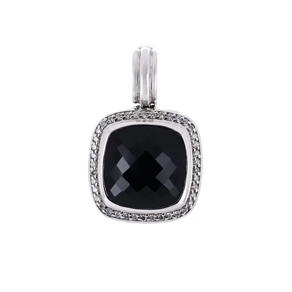 David Yurman Onyx   Diamond Albion Pendant - 925 Sterling SIlver