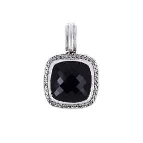 David Yurman Onyx   Diamond Albion Pendant - 925 Sterling SIlver