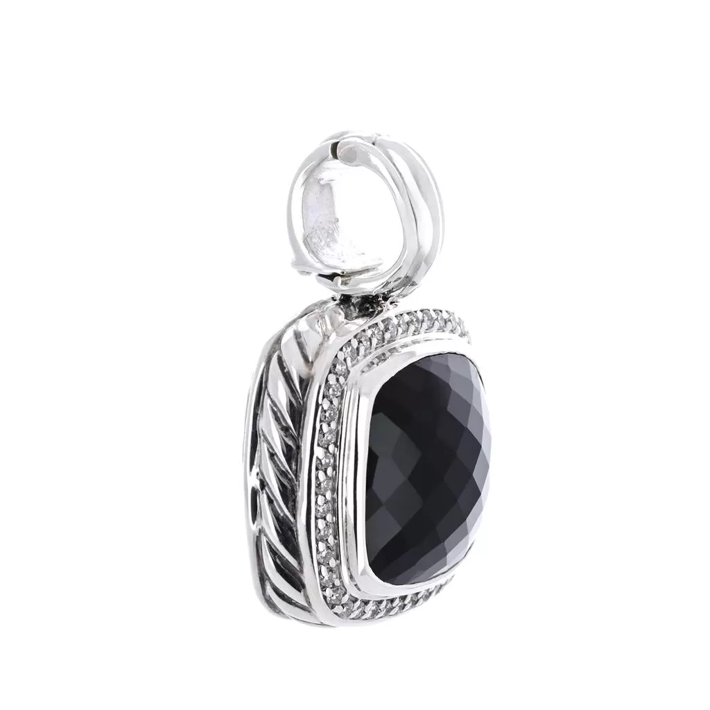 David Yurman Onyx   Diamond Albion Pendant - 925 Sterling SIlver