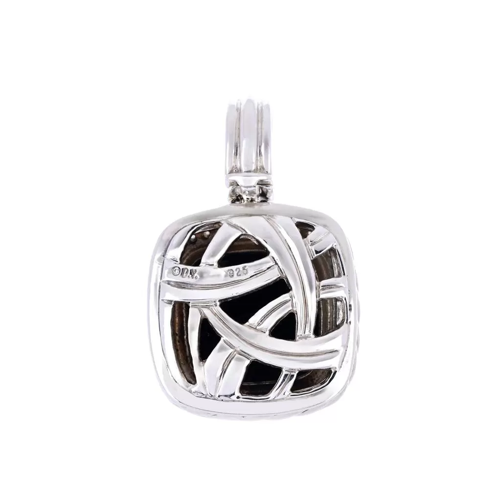 David Yurman Onyx   Diamond Albion Pendant - 925 Sterling SIlver