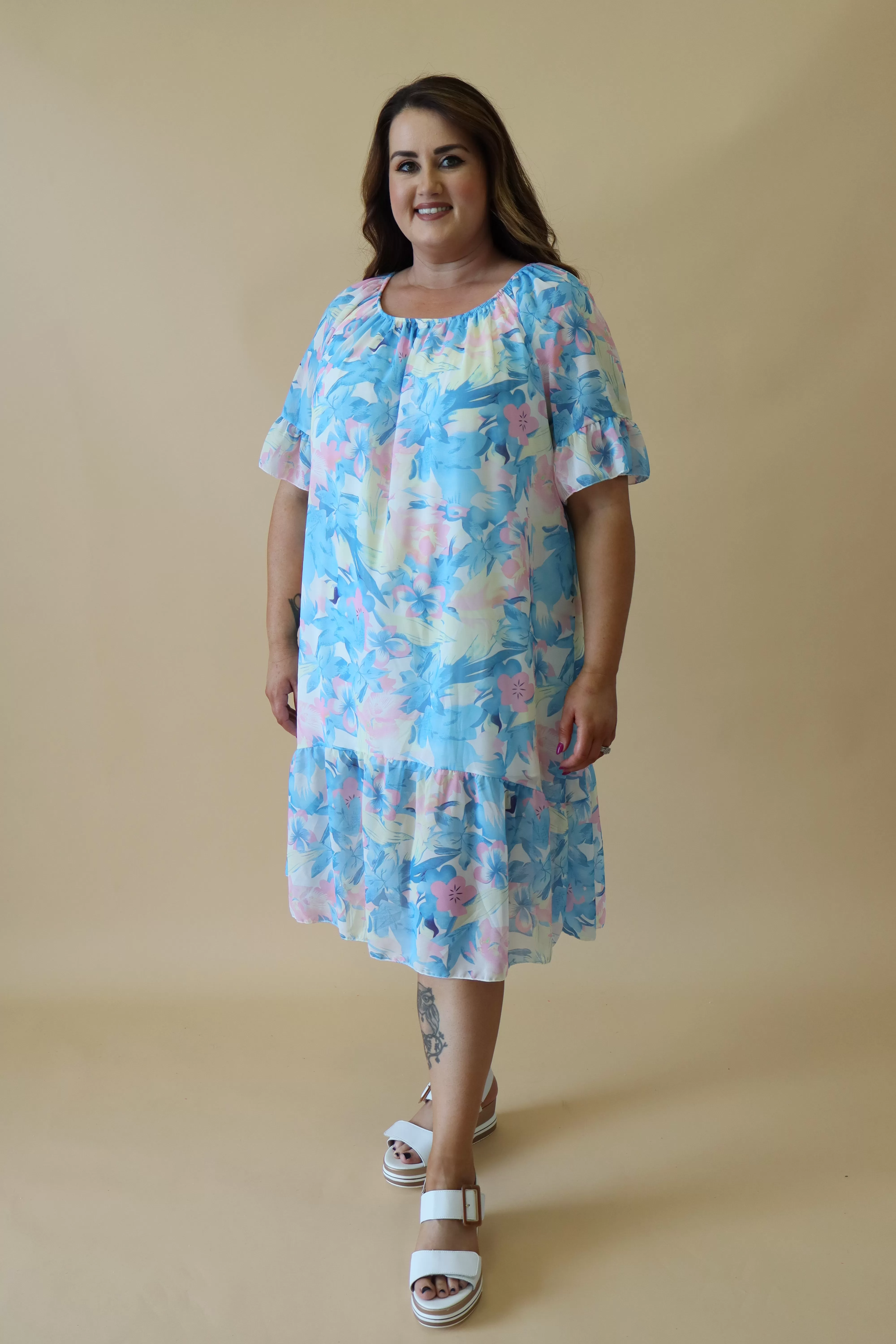 Delilah Dress in Blue Flower