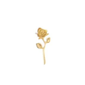 Devotion - Rose Earring 14k Yellow Gold (Single)