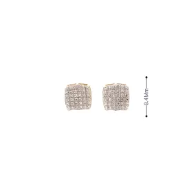 Diamond 0.18Ctw Medium Size Square Shaped Earrings