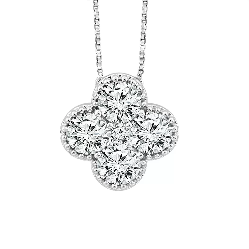 Diamond Flower Pendant