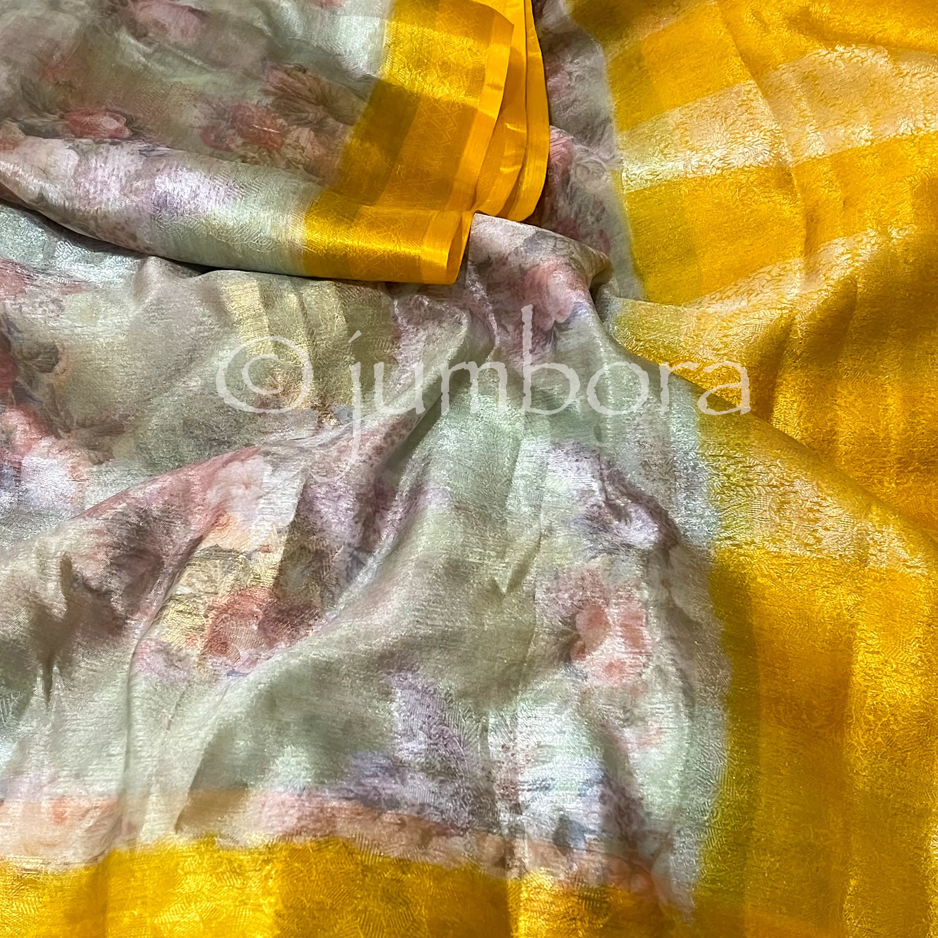 Digital Print Floral Kora Organza Saree