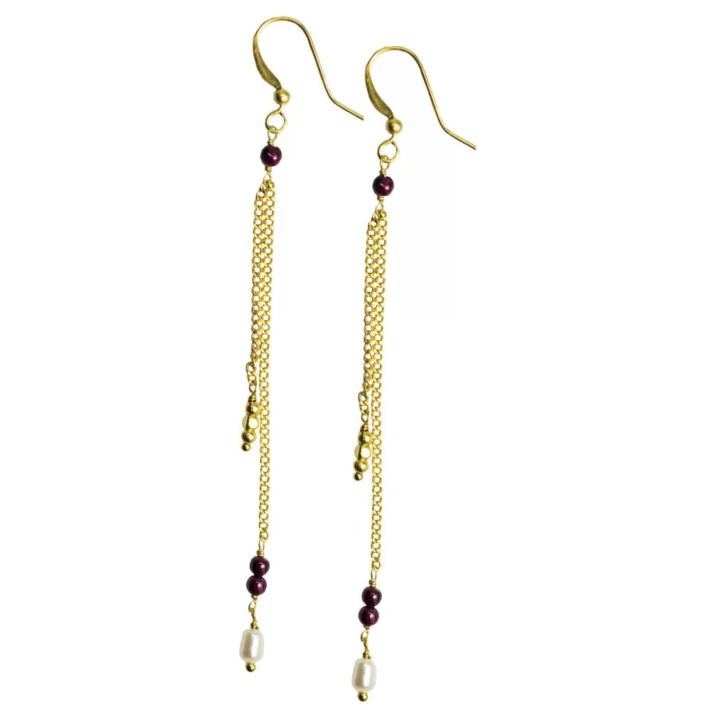 EARRING KELLY DROP GARNET