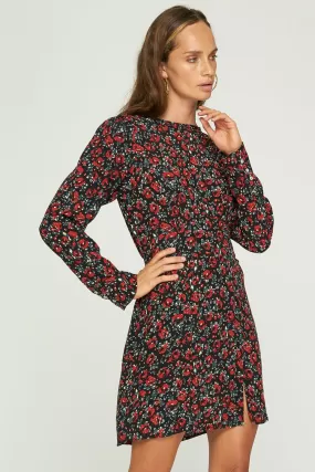 Eden Farrah Rose LS Mini Dress