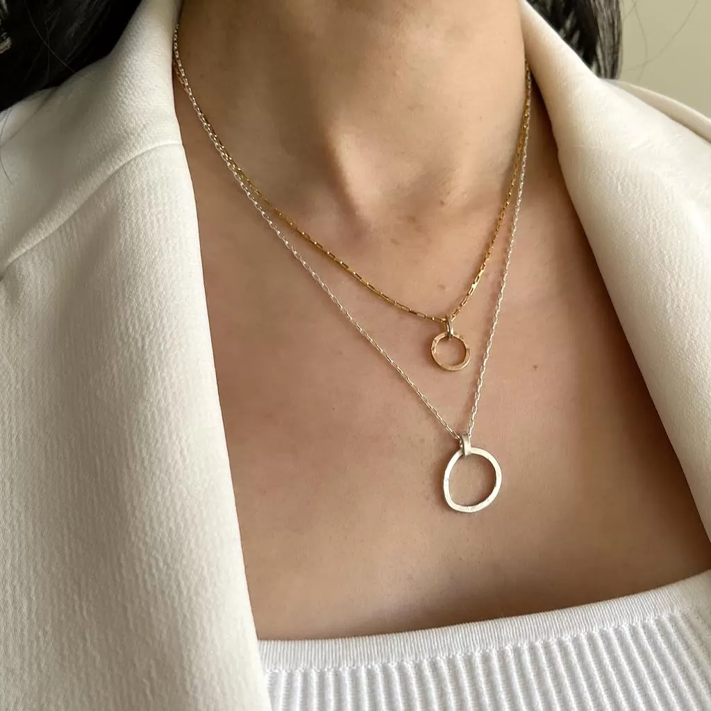 Ellipse Collection:  Petite Gold Ellipse Necklace