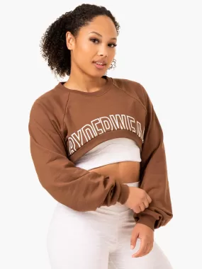 Emerge Super Crop Sweater - Chocolate