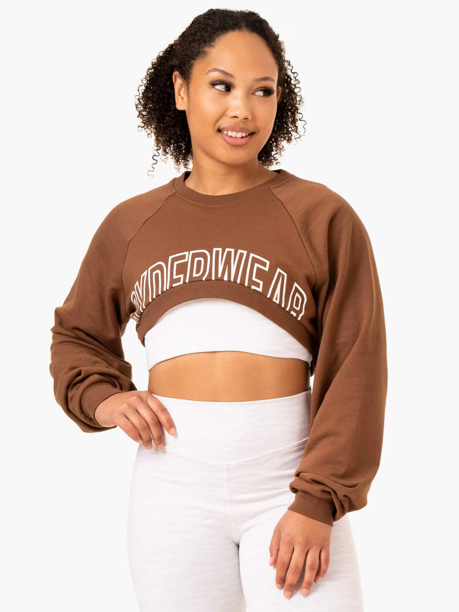 Emerge Super Crop Sweater - Chocolate