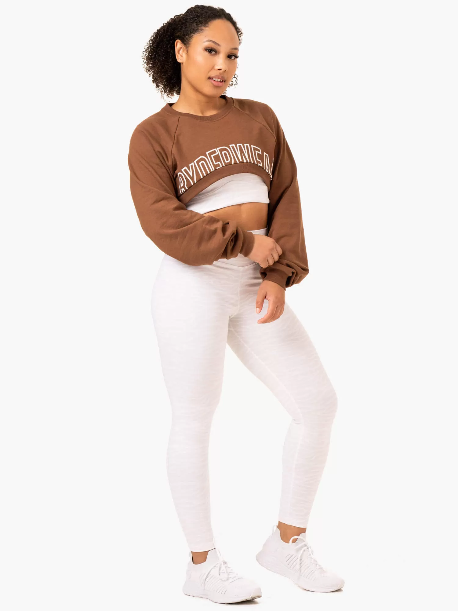 Emerge Super Crop Sweater - Chocolate