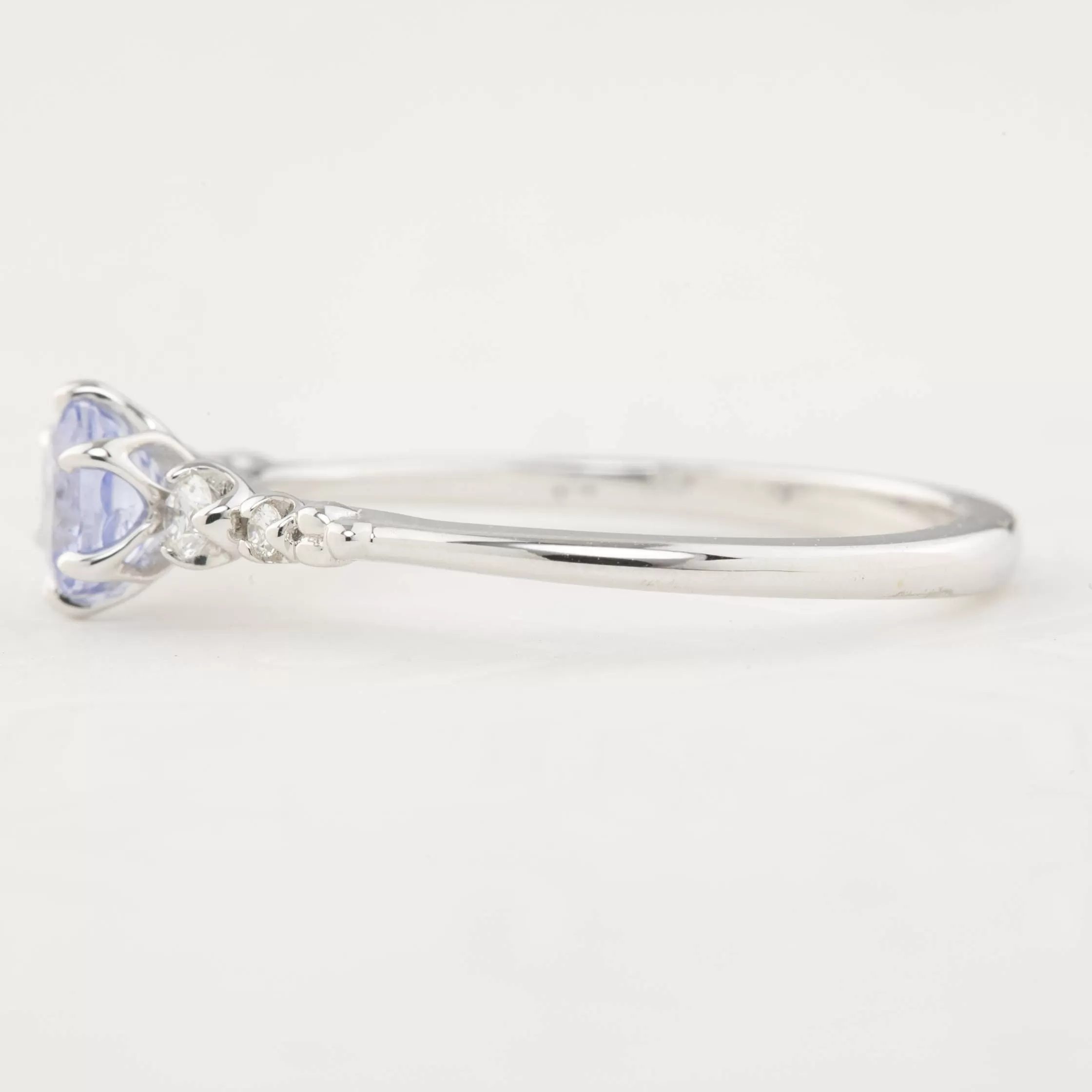 Estel Fleur Ring - 0.60ct Blue Ceylon Sapphire, 14k white gold