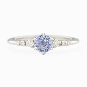 Estel Fleur Ring - 0.60ct Blue Ceylon Sapphire, 14k white gold