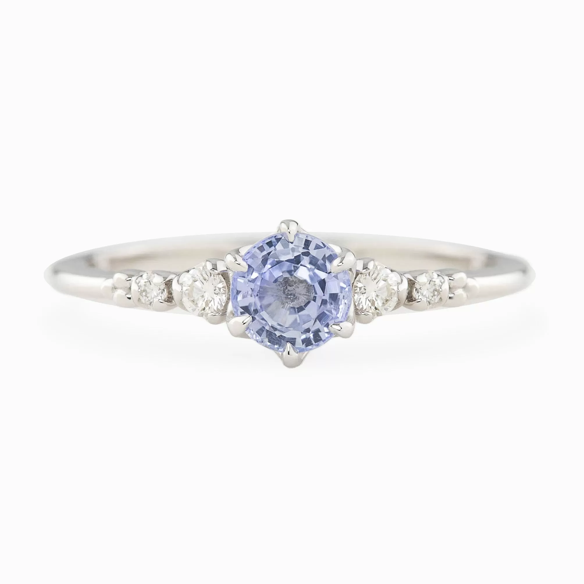 Estel Fleur Ring - 0.60ct Blue Ceylon Sapphire, 14k white gold