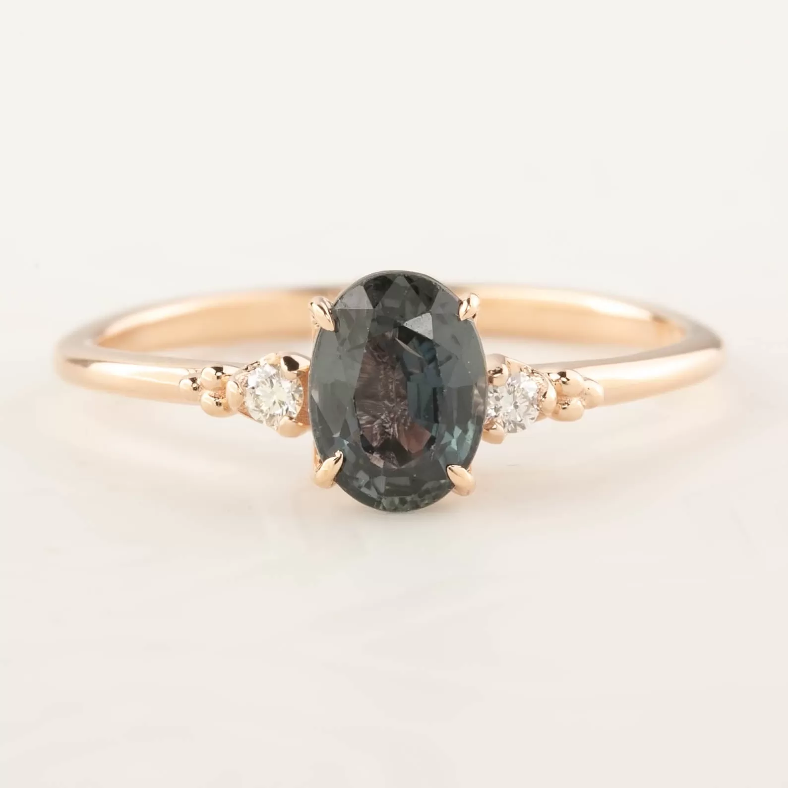 Estel Ring - 1.05ct Green Sapphire, 14k Rose Gold (One of a kind)