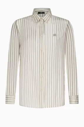 Etro Silk Stripe Shirt - White Grey