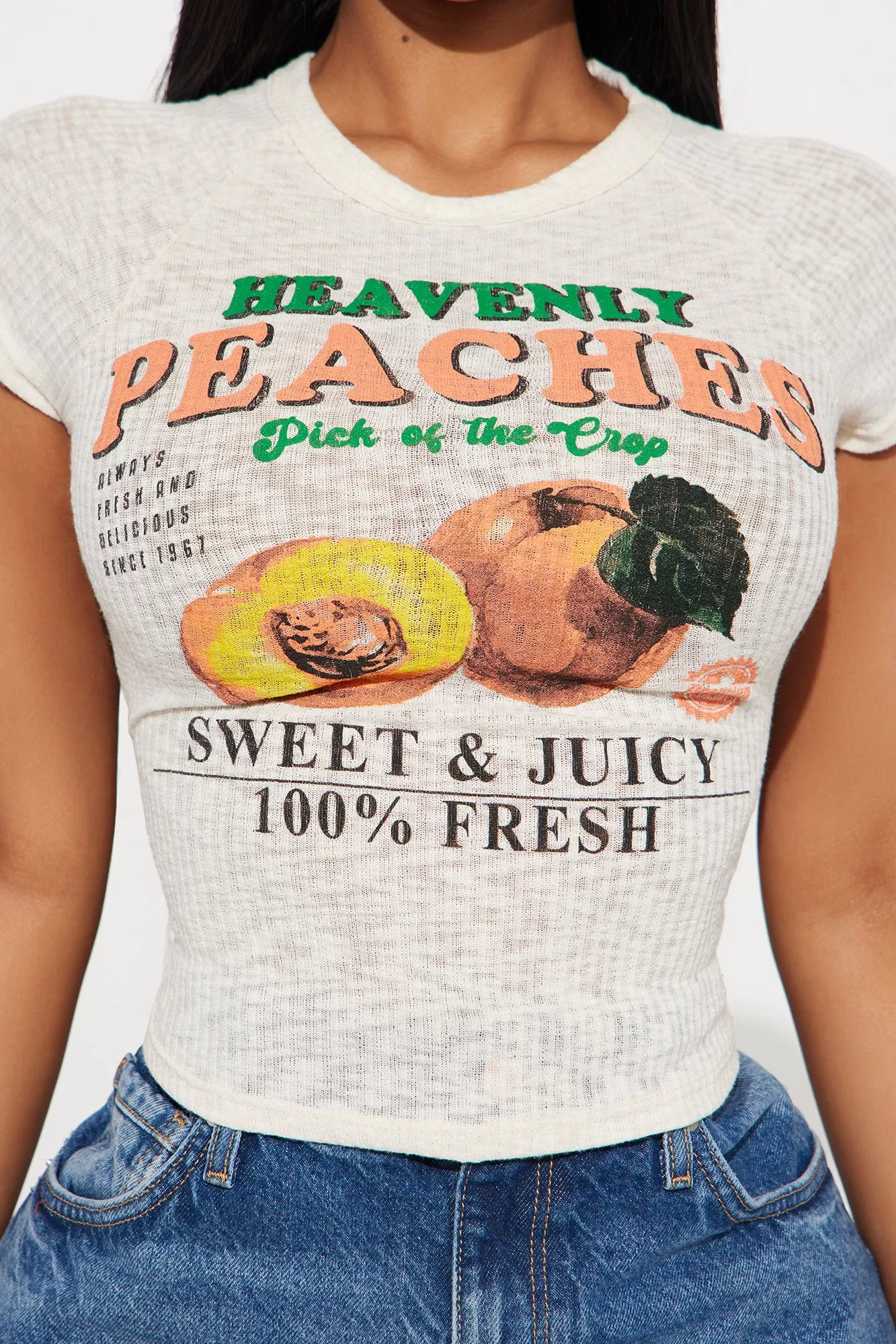 Farmers Fresh Peaches Tee - Sand