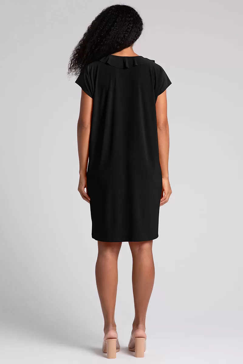 Flutter Dress Drop Shoulder | Black