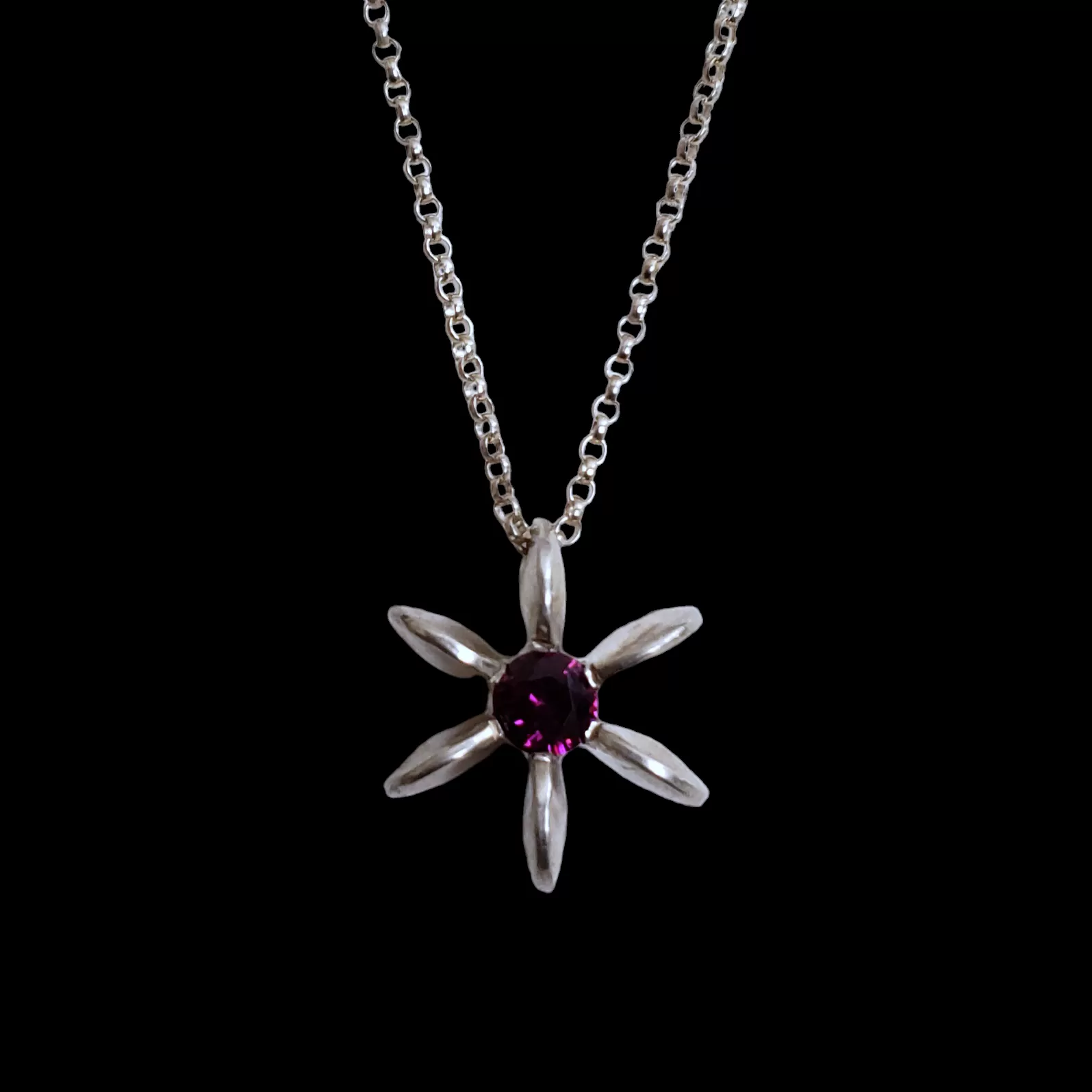 Garnet Flower Power Necklace