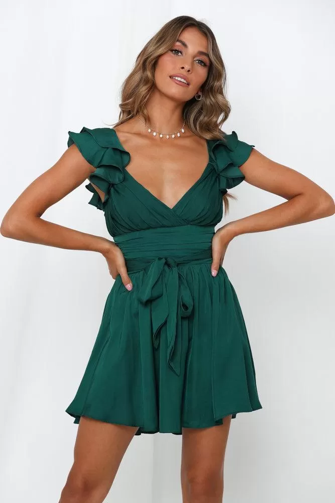 Grecian Dress - Forest Green