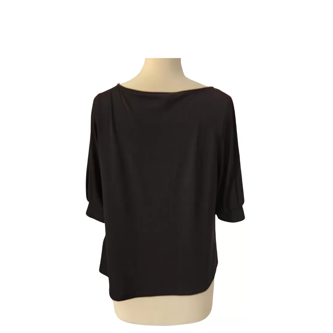 H&M Black Puff-sleeves Top | Pre Loved |