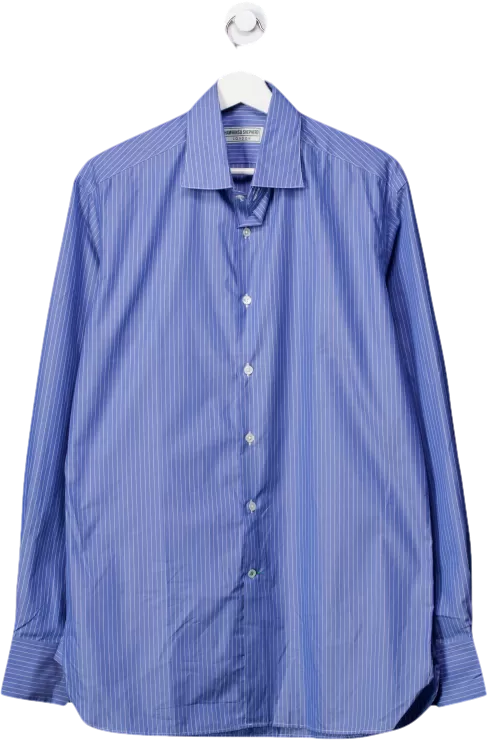 Hawkins & Shepherd Blue Striped Shirt UK L