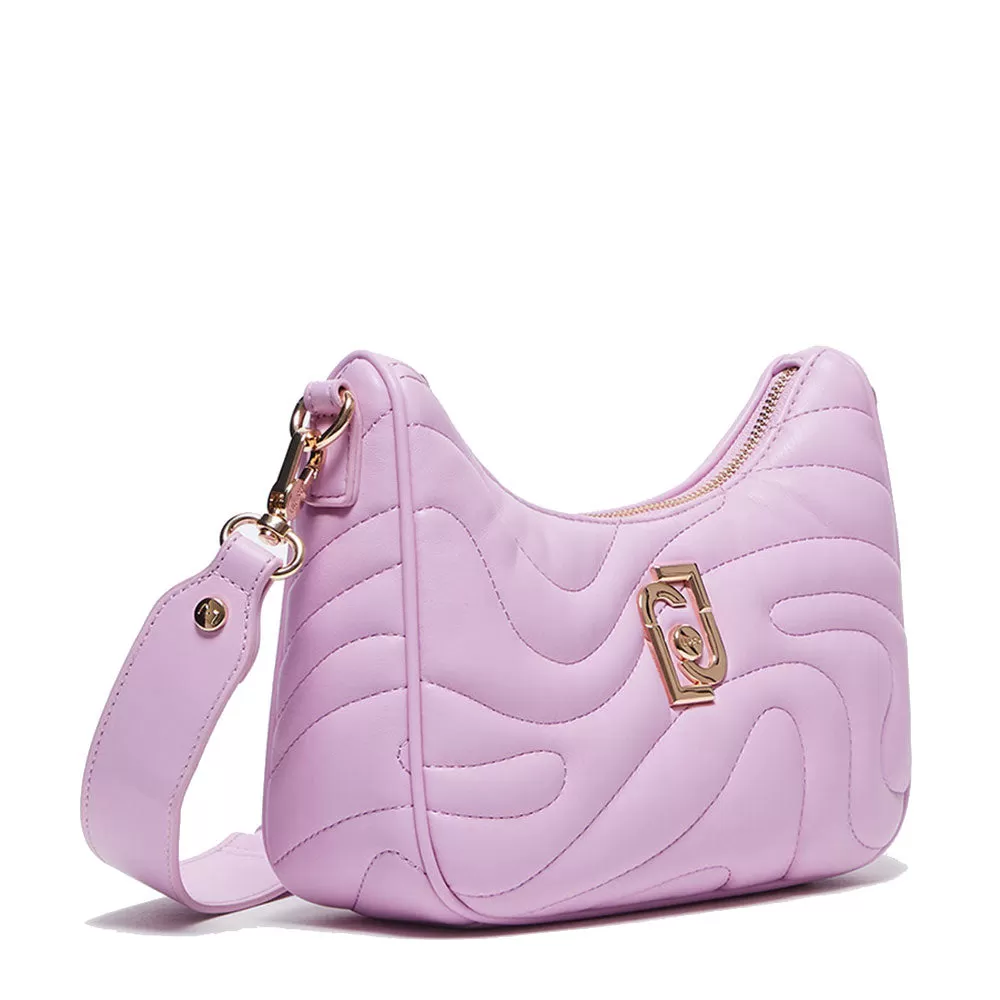 Hobo Bag con Tracolla LIU JO Better Trapuntata Rosa Lavanda con Charm