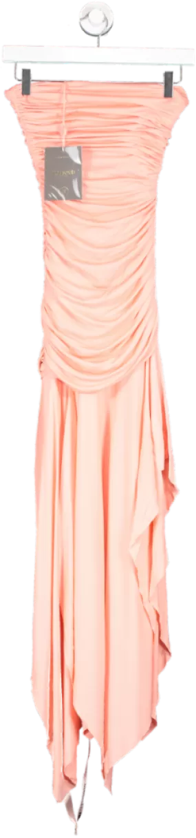 House of CB Pink Ivana Gathered Asymmetric Dress UK XS