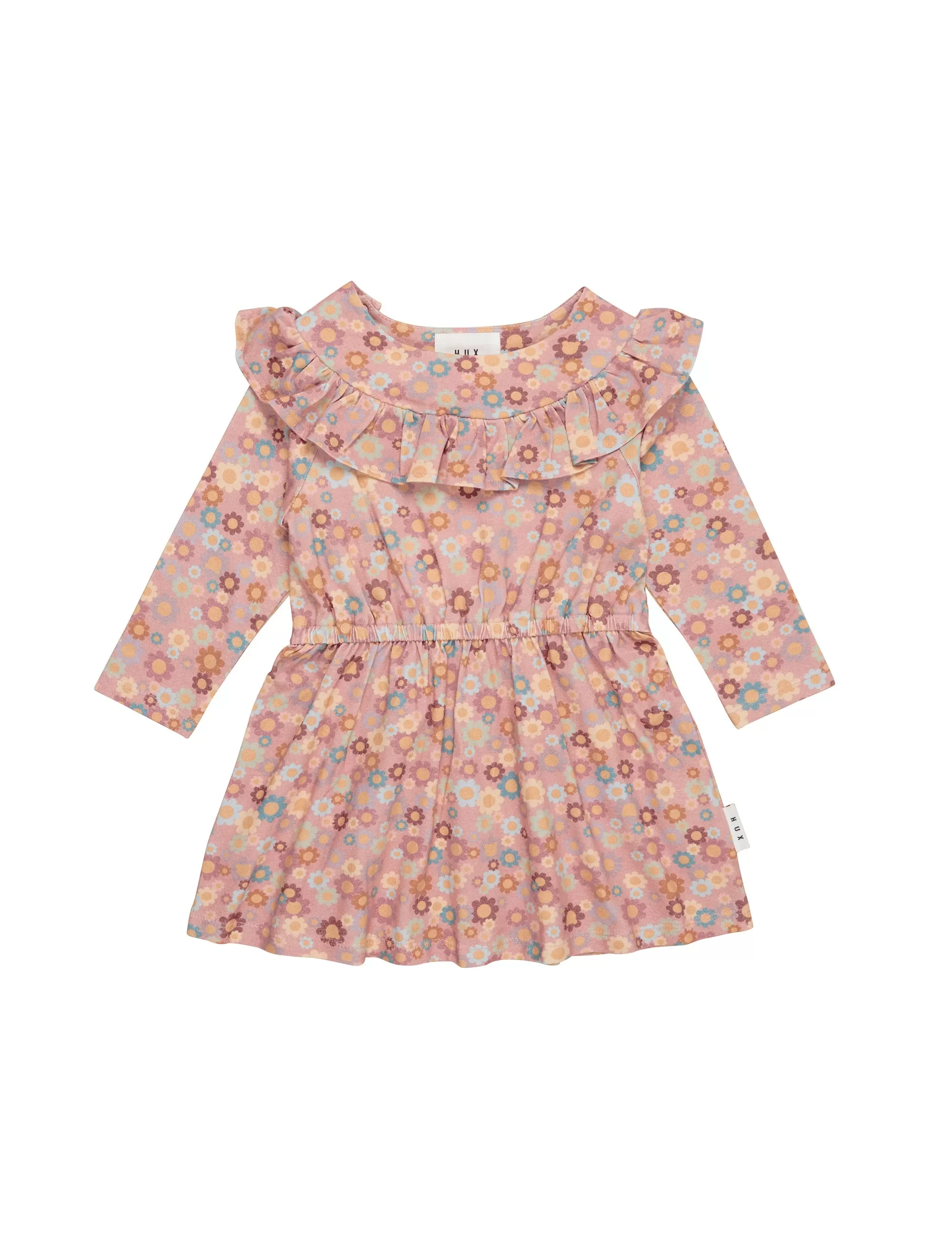 Huxbaby Rainbow Flower Bear Frill Dress