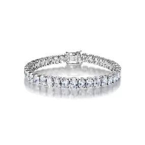 Jessie 21 Carat Oval Cut Single Row Lab Grown Diamond Tennis Bracelet in 14k White Gold