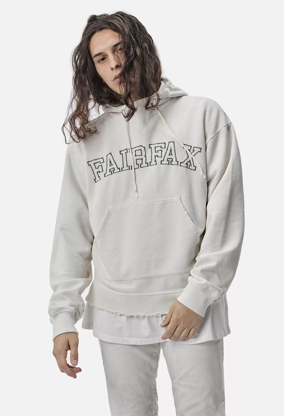 John Elliott X 424 Fairfax Hoodie / Cream